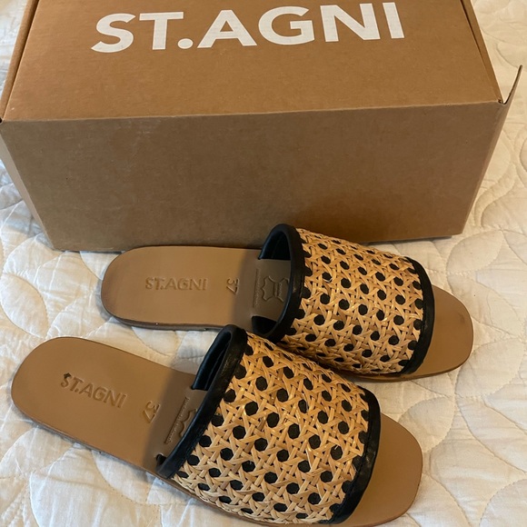 St. Agni Shoes St Agni Rattan Slide Poshmark